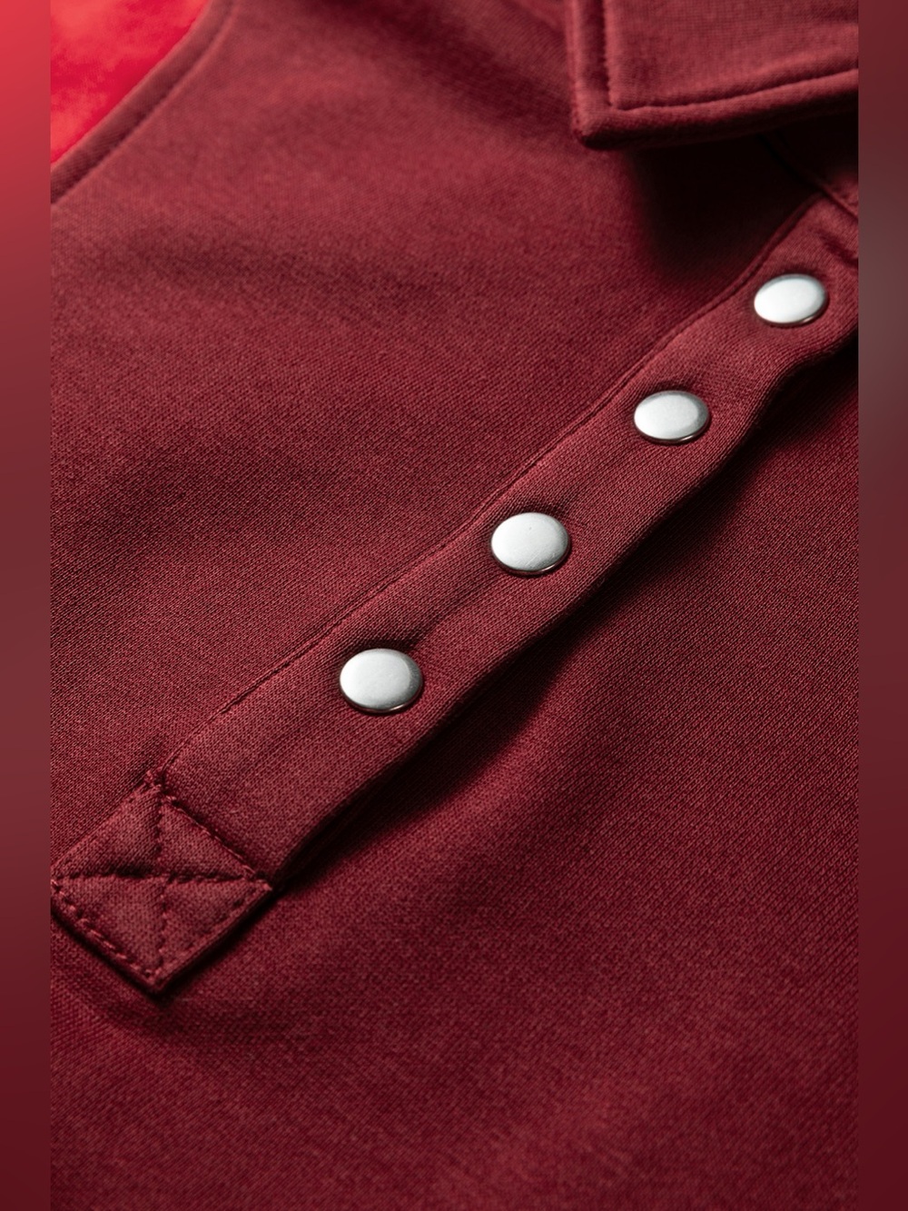 Color-Block Snap-Button Oversized Sweatshirt - Picture 9 of 12